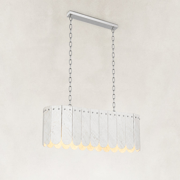 Scalloped Marble Linear Pendant shown against a neutral background