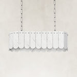 Product detail of Scalloped Marble Linear Pendant against a neutral background