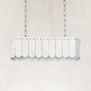 Product detail of Scalloped Marble Linear Pendant against a neutral background