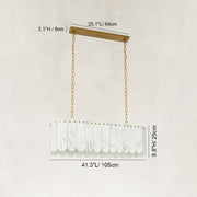 Dimension diagram for Scalloped White Marble Island Pendant