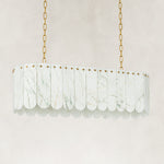 Product detail of Scalloped White Marble Island Pendant against a neutral background