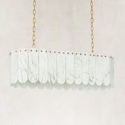 Product detail of Scalloped White Marble Island Pendant against a neutral background