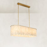 Scalloped White Marble Island Pendant shown in full against a neutral background