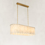 Scalloped White Marble Island Pendant shown against a neutral background
