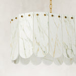 Product detail of Scalloped White Marble Island Pendant against a neutral background