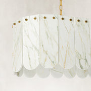 Product detail of Scalloped White Marble Island Pendant against a neutral background
