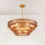 Amber glass chandelier detail.