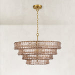 Amber glass chandelier detail.
