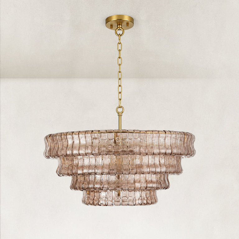 Amber glass chandelier detail.