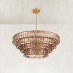 Amber glass chandelier detail.