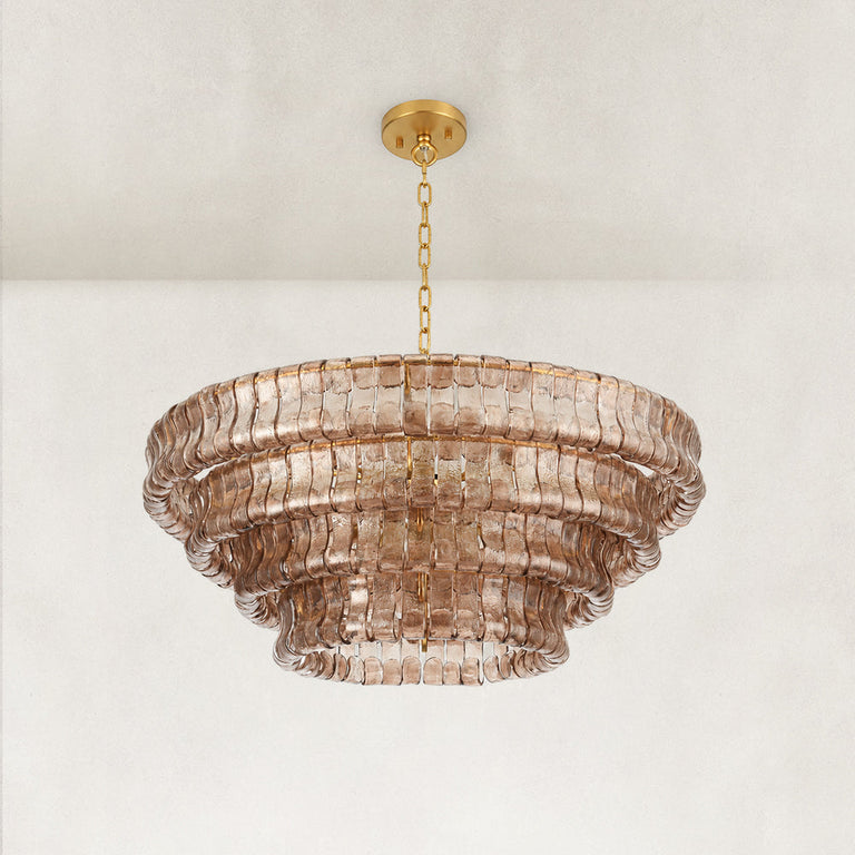 Amber glass chandelier detail.