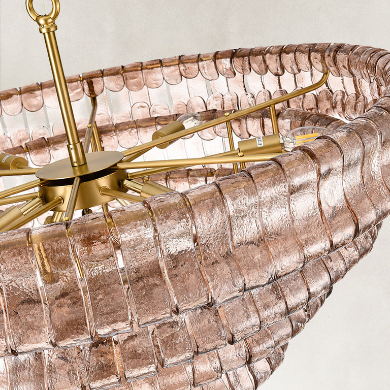 Amber glass chandelier detail.