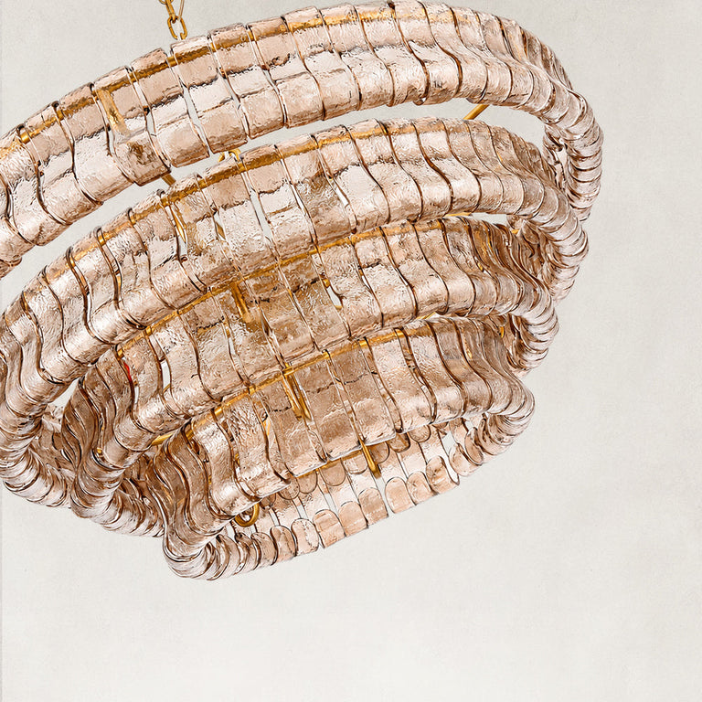 Amber glass chandelier detail.