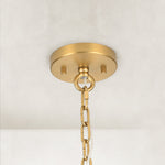 Clear glass chandelier detail.