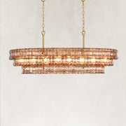 Sculpted Glass Linear Island Chandelier in Smoke Glass - alternate angle