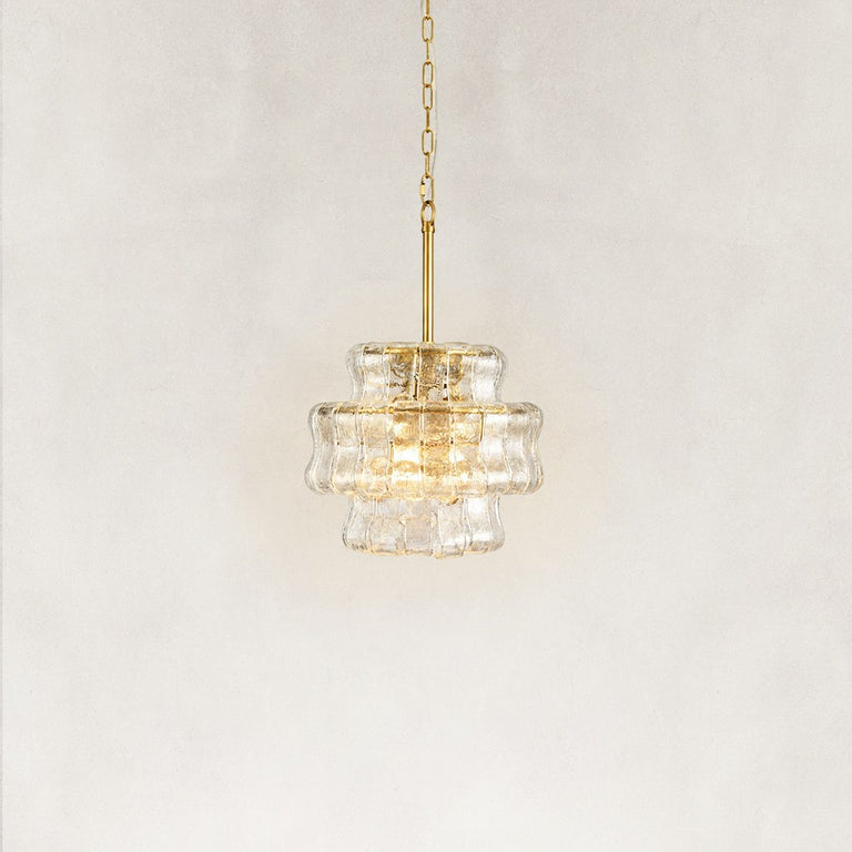 Sculpted Glass Mini Pendant in Clear Glass - alternate angle