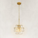 Sculpted Glass Mini Pendant in Clear Glass - complete fixture