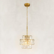 Sculpted Glass Mini Pendant in Clear Glass - complete fixture