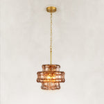 Sculpted Glass Mini Pendant in Smoke Glass - complete fixture
