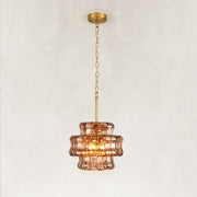 Sculpted Glass Mini Pendant in Smoke Glass - complete fixture