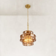 Sculpted Glass Mini Pendant in Smoke Glass - material detail