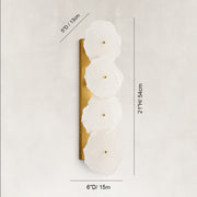 Sculpted Marble Petal Wall Sconce in Four-Light - alternate angle