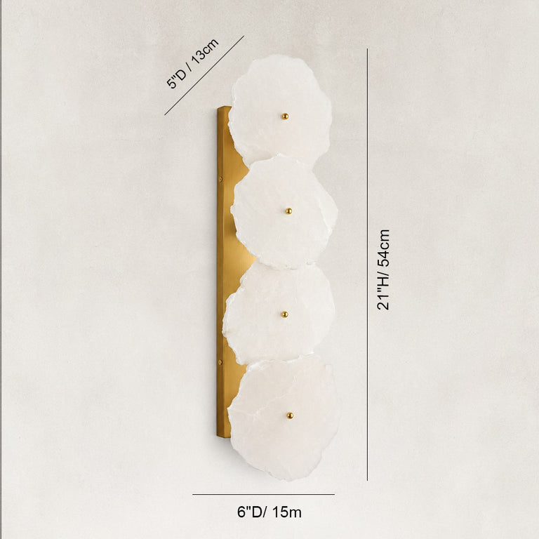 Sculpted Marble Petal Wall Sconce in Four-Light - alternate angle