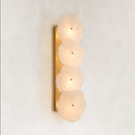 Sculpted Marble Petal Wall Sconce in Four-Light - complete fixture