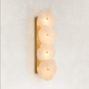 Sculpted Marble Petal Wall Sconce in Four-Light - complete fixture