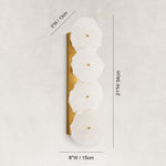 Sculpted Marble Petal Wall Sconce in Four-Light - dimension diagram