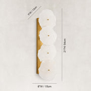 Sculpted Marble Petal Wall Sconce in Four-Light - dimension diagram
