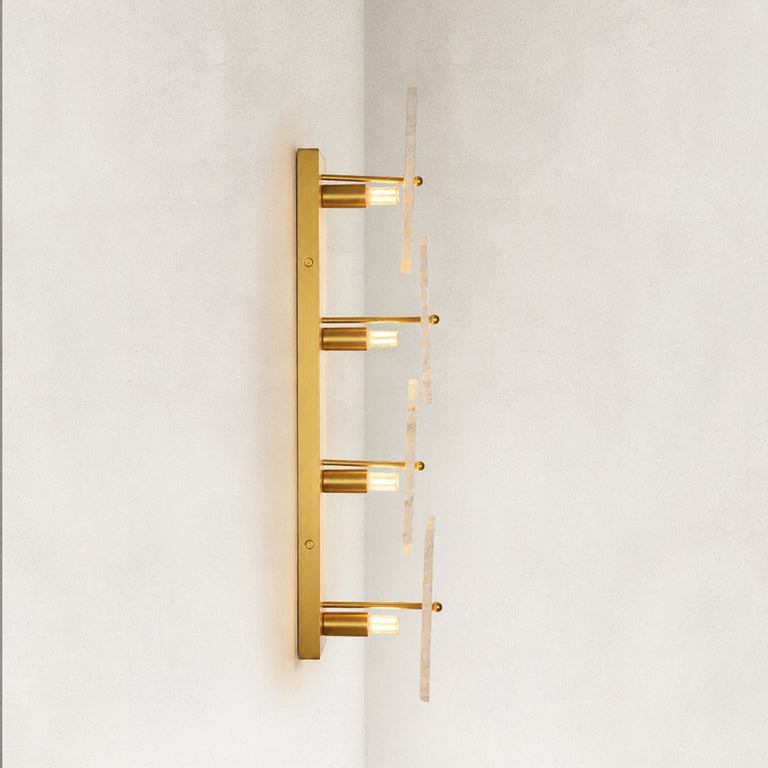 Sculpted Marble Petal Wall Sconce in Four-Light - material detail