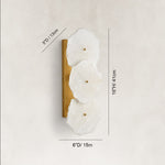 Sculpted Marble Petal Wall Sconce in Three-Light - alternate angle