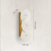 Sculpted Marble Petal Wall Sconce in Three-Light - alternate angle