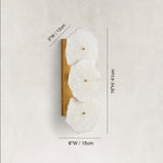 Sculpted Marble Petal Wall Sconce in Three-Light - dimension diagram