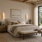 Sculpted Marble Petal Wall Sconce in Three-Light - interior setting