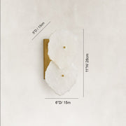 Sculpted Marble Petal Wall Sconce in Two-Light - alternate angle