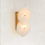 Sculpted Marble Petal Wall Sconce in Two-Light - complete fixture