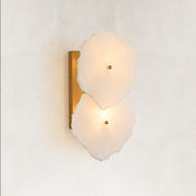 Sculpted Marble Petal Wall Sconce in Two-Light - complete fixture