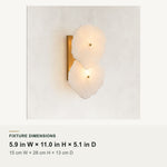 Sculpted marble petal wall sconce two-light dimensions