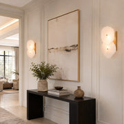 Sculpted Marble Petal Wall Sconce in Two-Light - interior setting