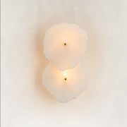 Sculpted Marble Petal Wall Sconce in Two-Light - material detail
