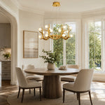 Sculptural Antler Globe Ring Chandelier - dining room installation