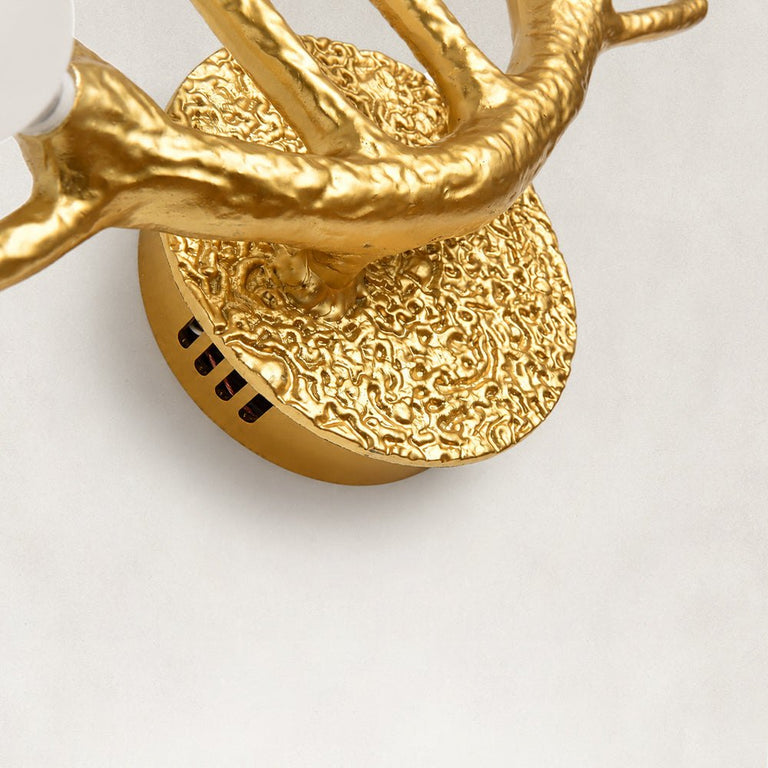 Sculptural Antler Globe Wall Sconce - backplate detail