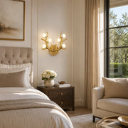 Sculptural Antler Globe Wall Sconce - bedroom installation, alternate view