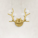 Sculptural Antler Globe Wall Sconce - complete fixture, unlit