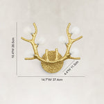 Sculptural Antler Globe Wall Sconce - dimension diagram