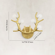Sculptural Antler Globe Wall Sconce - dimension diagram
