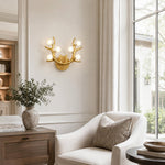 Sculptural Antler Globe Wall Sconce - living room installation, alternate view