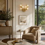 Sculptural Antler Globe Wall Sconce - living room installation